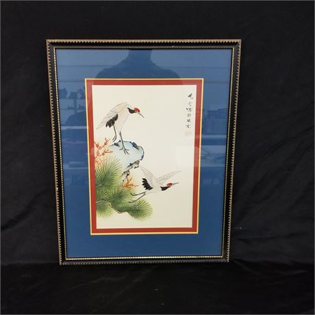 Framed Original Silk Painting