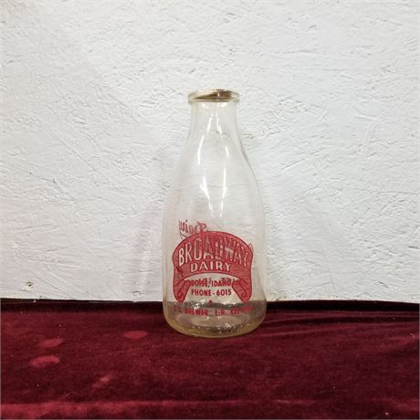 Vintage Broadway Dairy Bottle