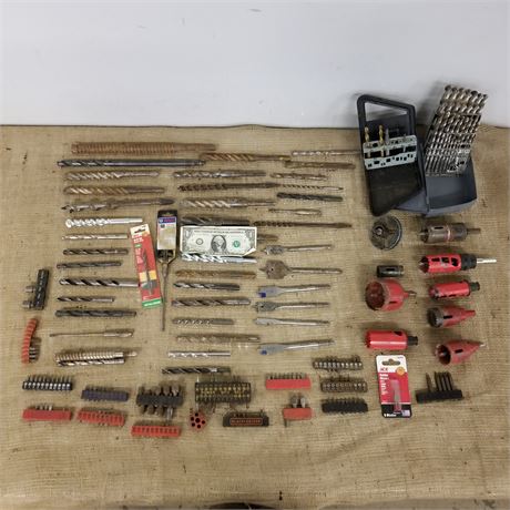 Assorted Drill Bits/Hole Saws/Drover Tips