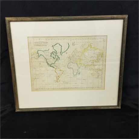 Framed Print/Chart of The World...16"x12"