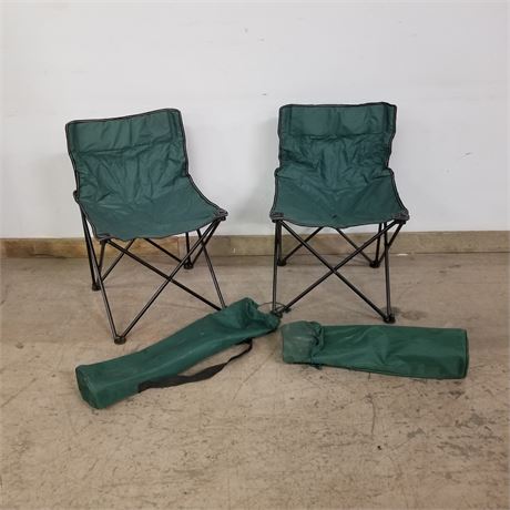 2 Outdoor Folding Chairs with Bags