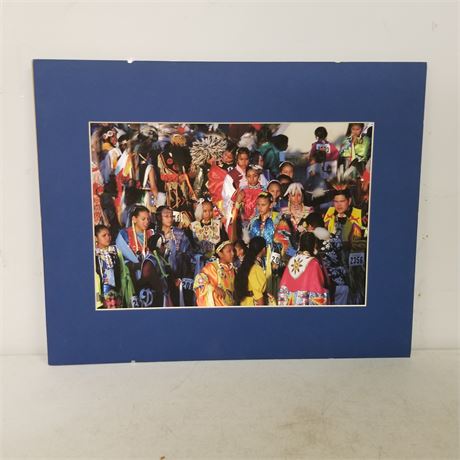 Matted Photograph of Dancers at Crow Fair - 20x16