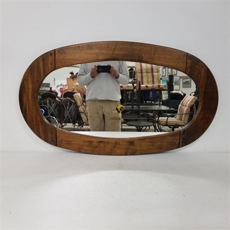 Wood Framed Oval Mirror - 42x25