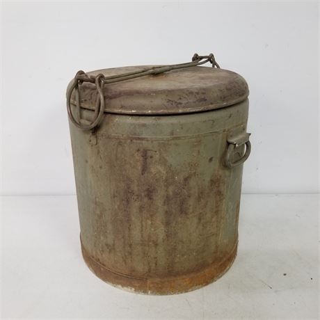 Rare Antique Cylindrical Metal Cooler