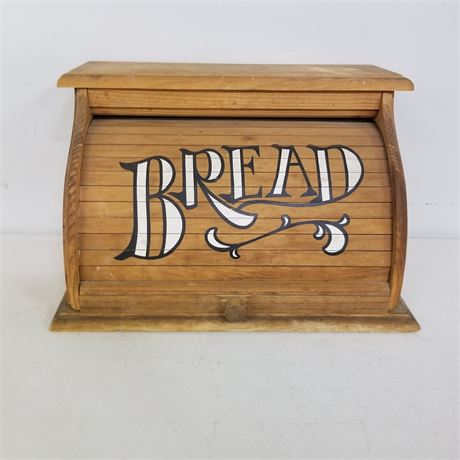 Retro Wooden Roll Top Bread Box