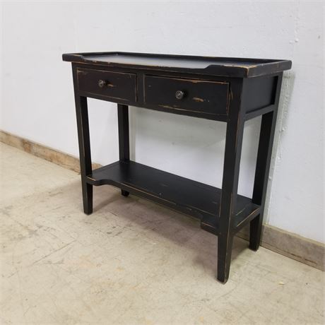 Wood Hall Table w Drawers - 34x13x32