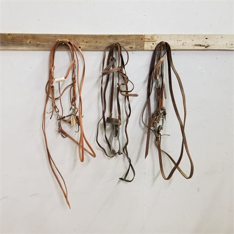 3 Bridles w/ Reins