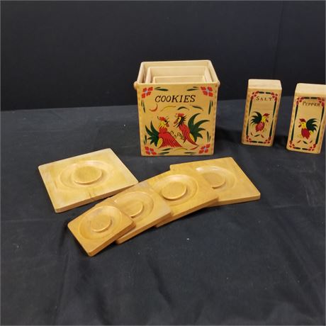 Awesome Vintage Wood Nesting Dry Goods Containers