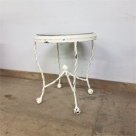 Glass Top Metal Accent Table - 21x24 tall