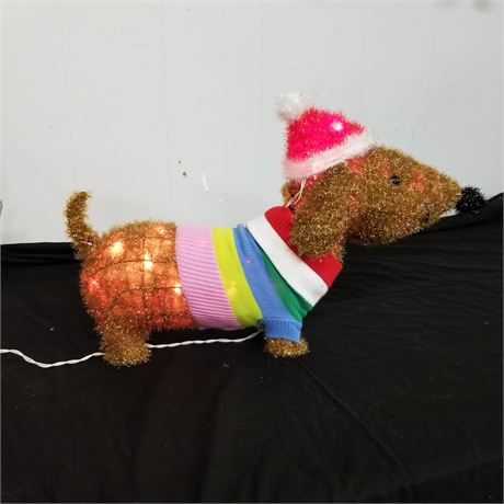 Cool Lighted Wiener Dog Christmas Display