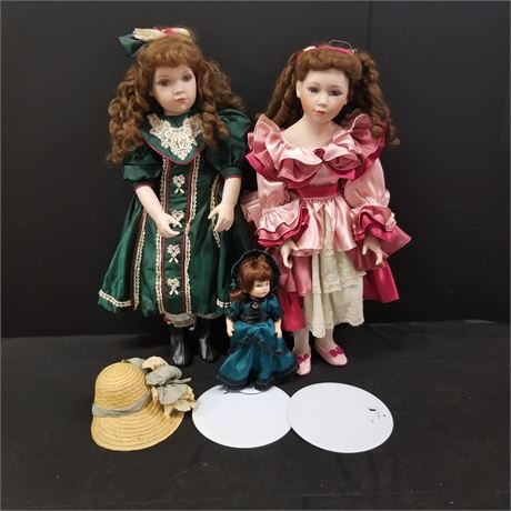 Collectible Doll Trio - 2 are 30"