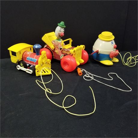 Vintage Pull Toy Trio - All Work!