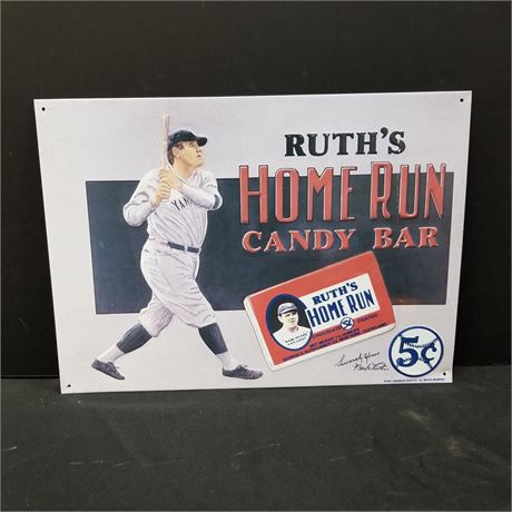 Metal Reproduction Ruth's Home Run Candy Bar Sign - 16x12