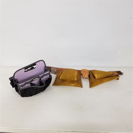 Leather Carpenters Tool Belt and Caddy