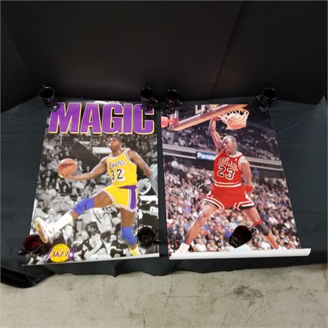Magic Johnson and Michael Jordan Posters