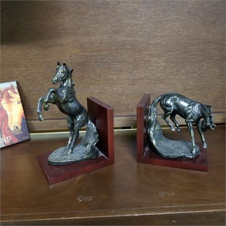 Pair of Cast Horse Bookends