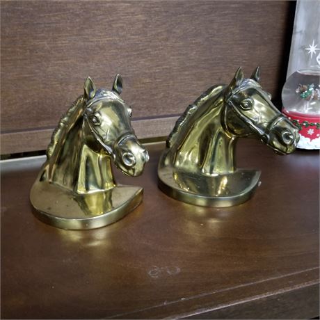 Pair of Cast Horse Head Bookends