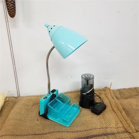 Cool Retro Desk Lamp And Pencil Sharpener