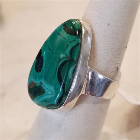 Azurite Malachite Sterling Silver Ring...Sz 9