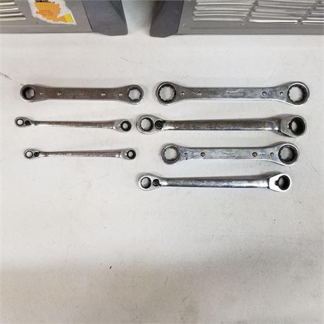 Snap-On SAE & Metric Double End Ratchet Wrenches 7pc