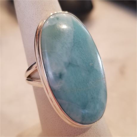 Larimar Sterling Silver Ring...Sz 8