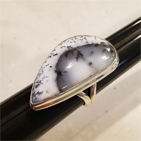 Sterling Silver Dendritic Opal Ring ...Sz 7