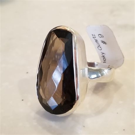 Smokey Topaz Sterling Silver Ring...Sz 9