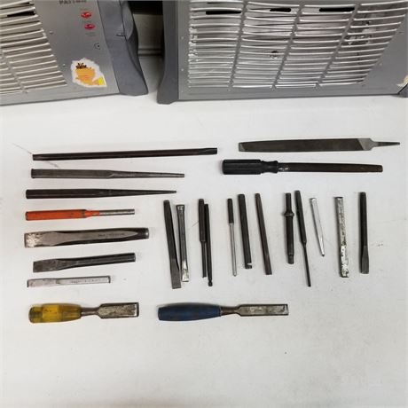 Assorted Chisels/Files/Punches