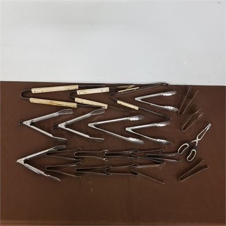 Assorted Metal Tongs