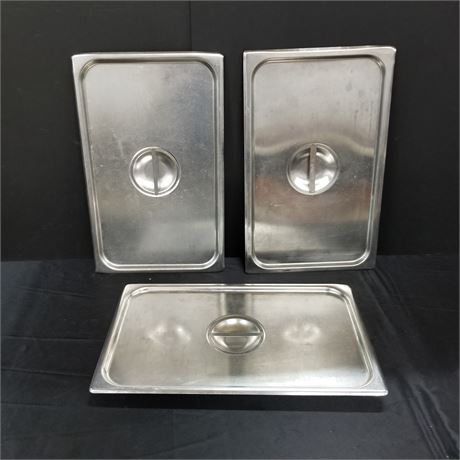 3 Stainless Hotel Pan Lids