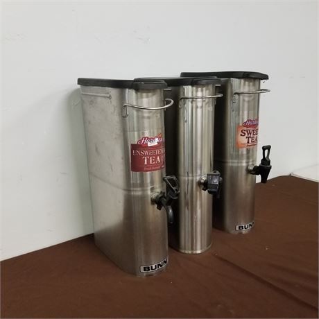 3 Stainless Drink Dispensers w/ Lids