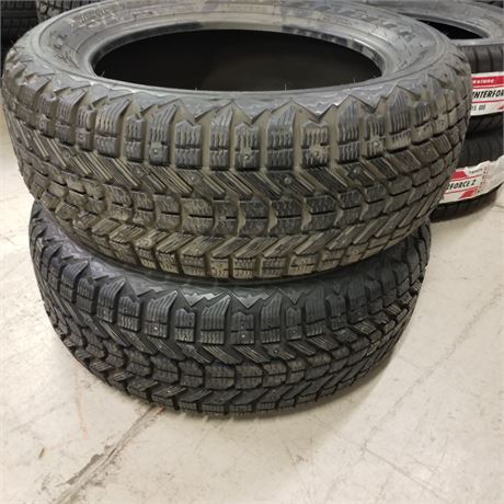 2 New Studded Firestone WinterForce 215/55 R16 Tires