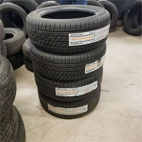 4 New Bridgestone DriveGuard 195/55 RF16 Tires