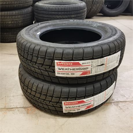 2 New Firestone Weather Grip 20/65 R15 XL  Tires