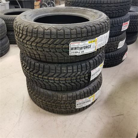 3 New Firestone WinterForce 215/60 R15 Tires