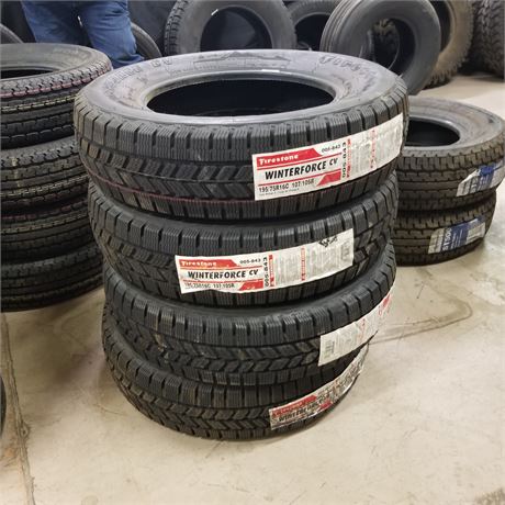 4 New Firestone WinterForce CV 195/75 R16 Tires