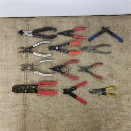 Assorted Snap Ring Pliers & Wire Strippers