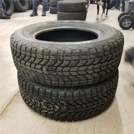 2 New Studded Firestone WinterForce 215/65 R15 Tires
