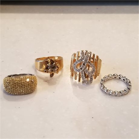 2 Diamond Rings (the 2 on the ends of the first photo) all Rings Marked 925