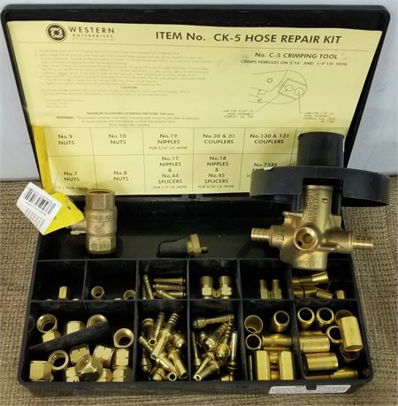 Assorted Welders Hose Repair Kit & Brass Valves