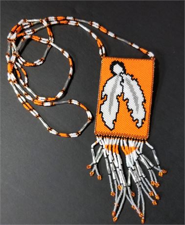 Native American Beaded Feather Medicine Bag