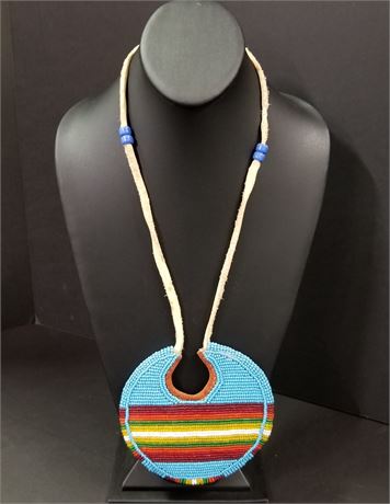 Native American Beaded Medallion Necklace