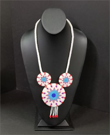 Native American Beaded Medallion Necklace