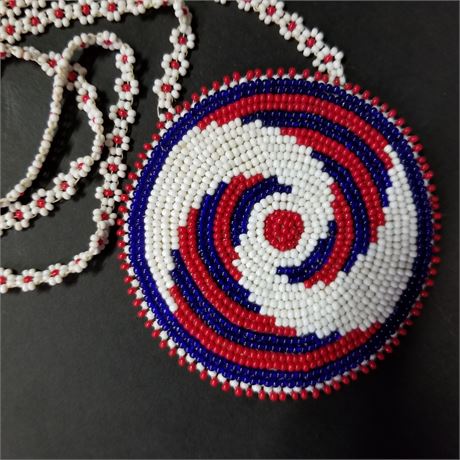 Native American Beaded Medallion Necklace