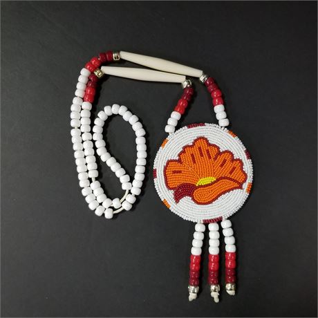 Native American Beaded Medallion Necklace