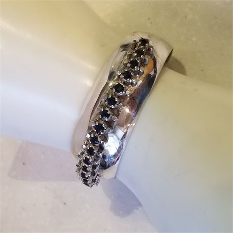 Gorgeous Sterling & Sapphire Bracelet..15 Sapphires!
