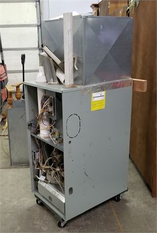 Gas Fired Forced Air Furnace...Works, Needs Face Covering...21x28x58