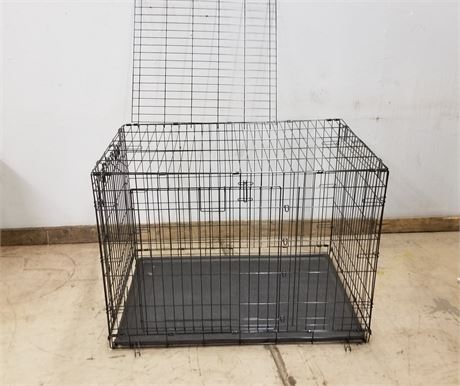 Large Metal Dog Crate with Separator...43x29x30