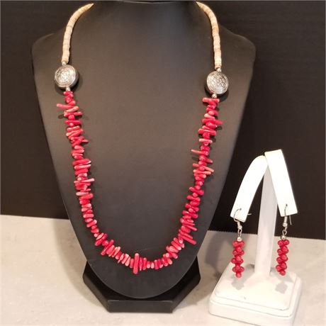Heishe Shell Necklace & Earring Set