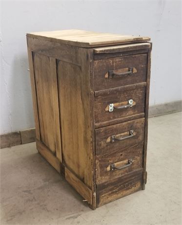 Vintage Wood File Cabinet...12x29x30